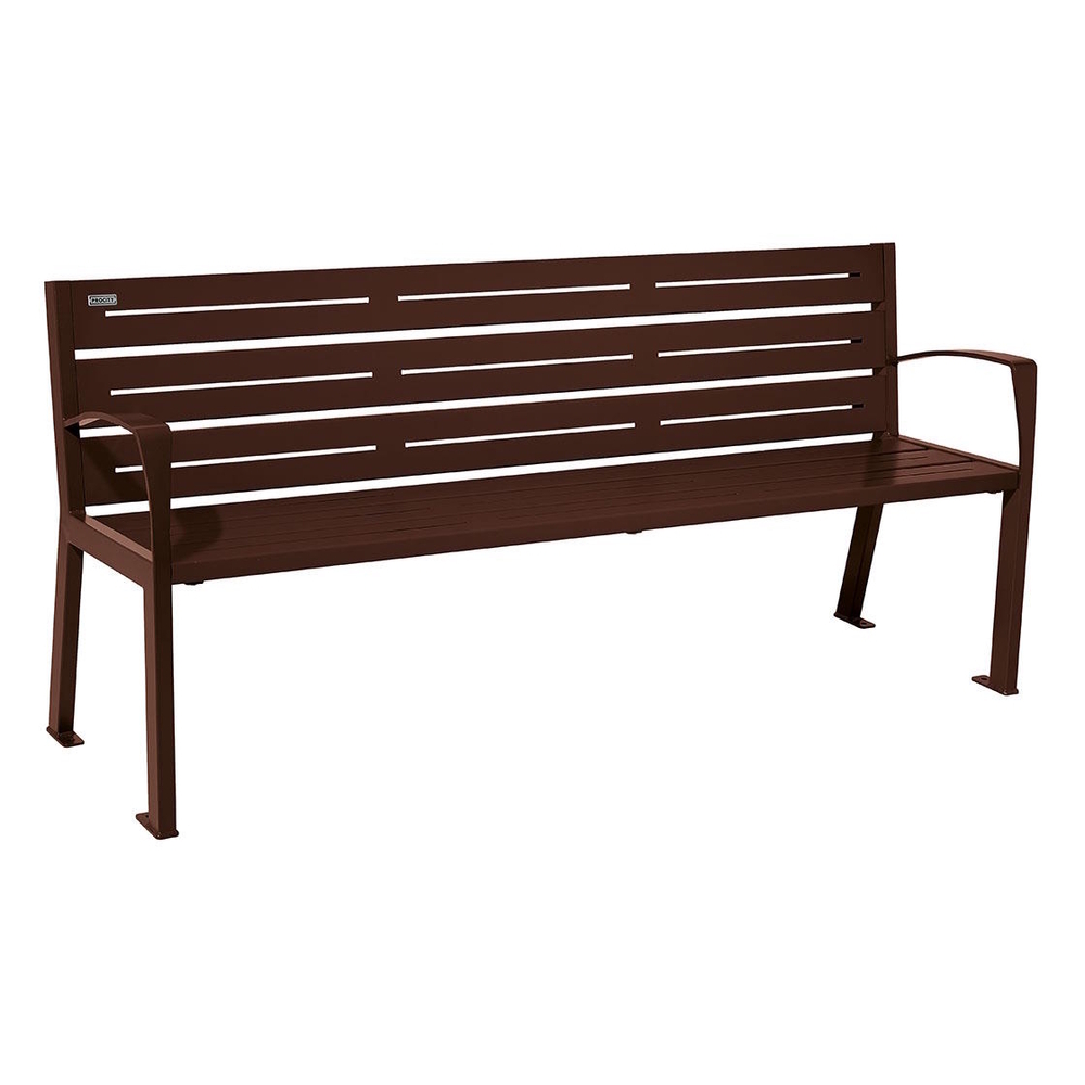 Banc acier Silaos 6 lames RAL8017 - accoudoirs - PROCITY - 209616.8017