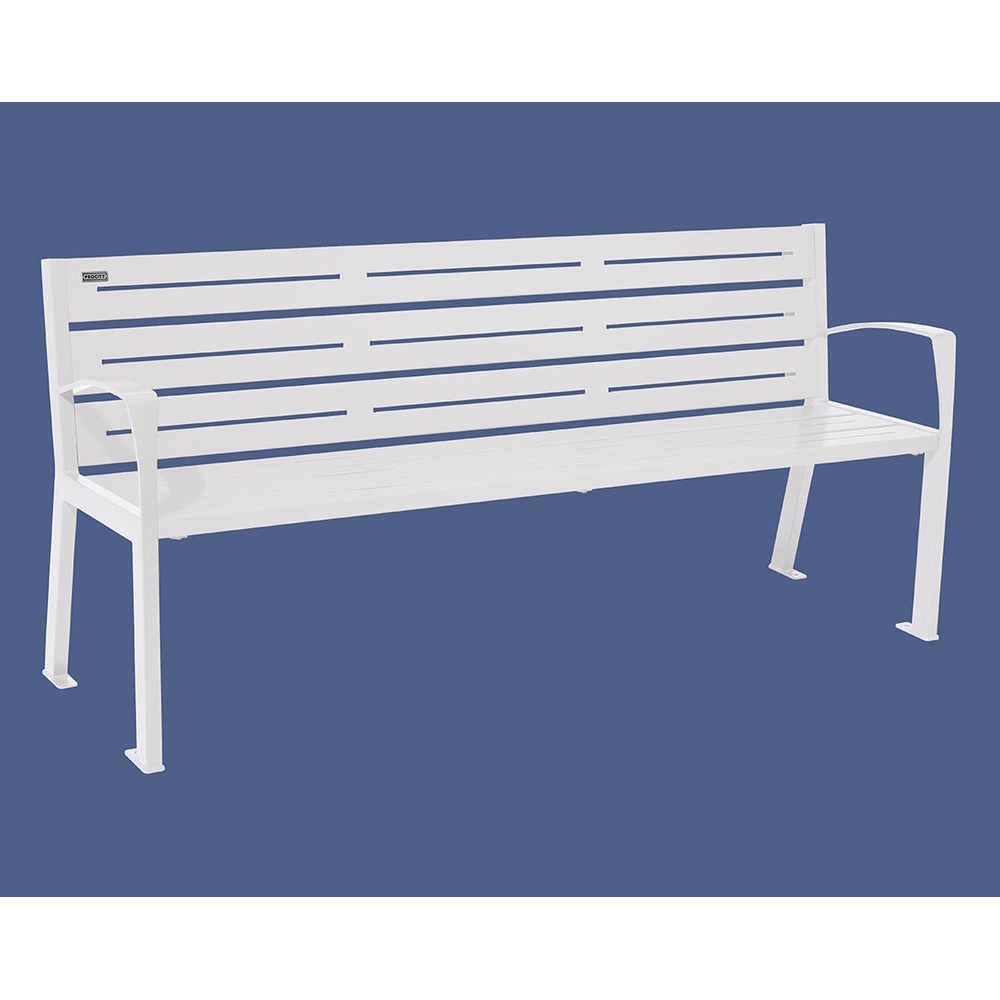 Banc acier Silaos 6 lames RAL9010 - accoudoirs - PROCITY - 209616.9010