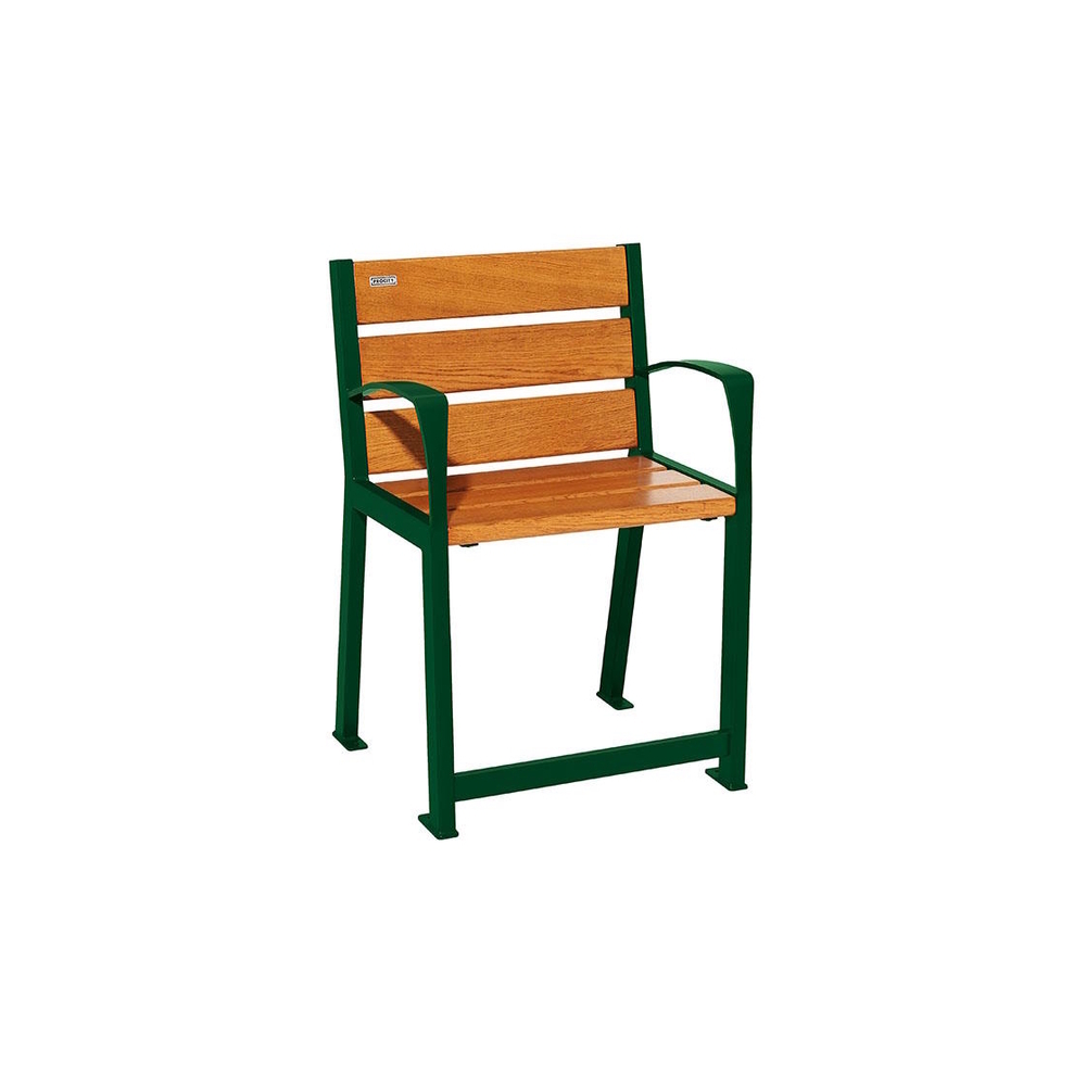 Fauteuil bois et acier Silaos spécial sénior RAL6005 - Chêne lasuré chêne clair - PROCITY - 209620.6005.CHEC