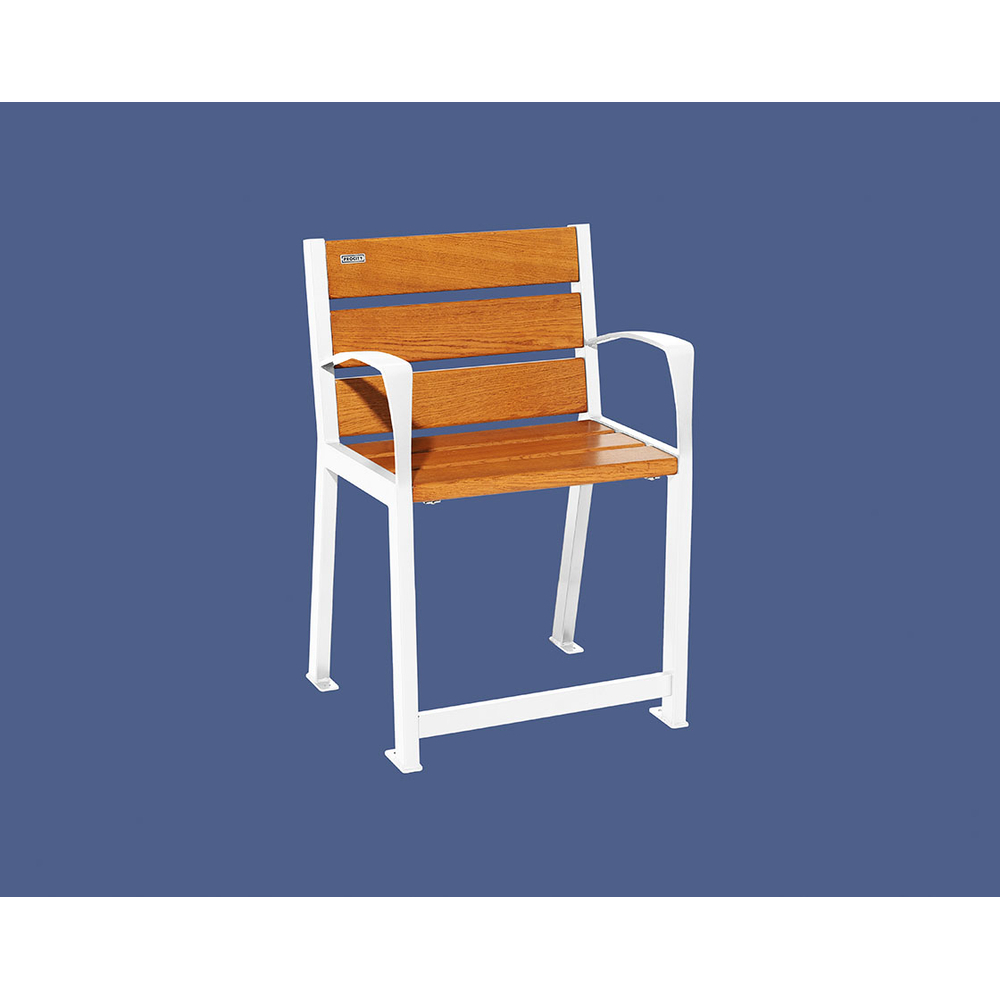 Fauteuil bois et acier Silaos spécial sénior RAL9010 - Chêne lasuré chêne clair - PROCITY - 209620.9010.CHEC