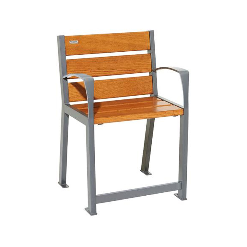 Fauteuil bois et acier Silaos spécial sénior Gris lasuré chêne clair - PROCITY - 209620.GPRO.CHEC