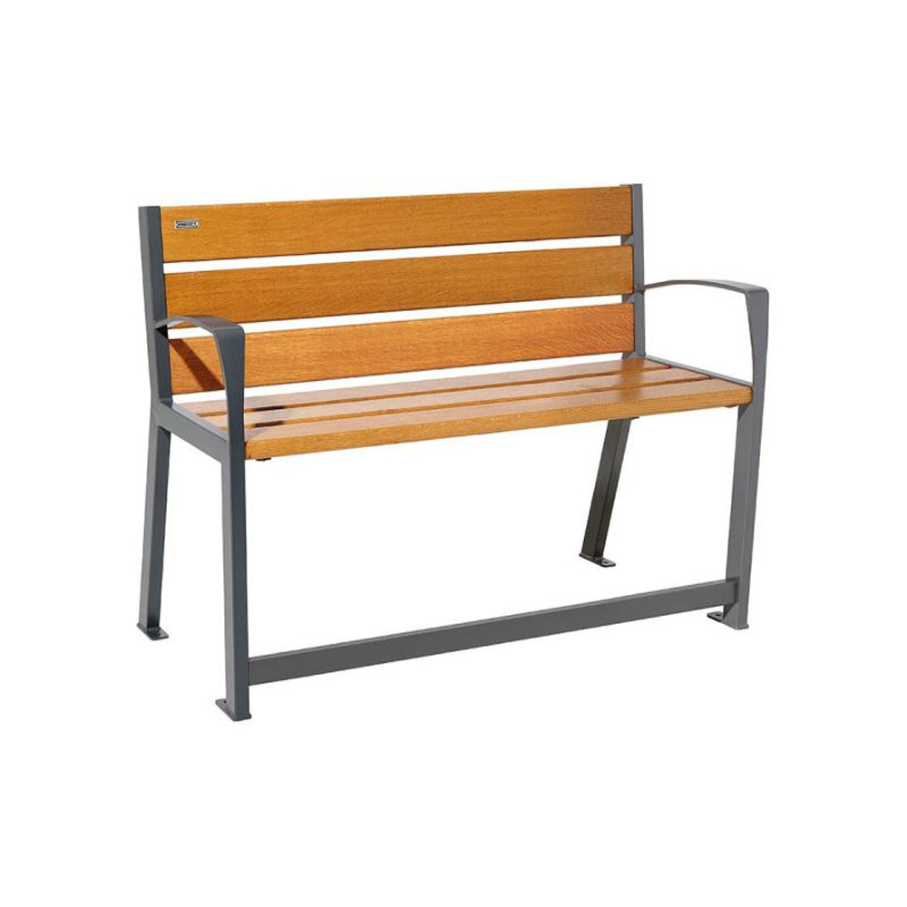 Banc bois et acier Silaos spécial sénior Gris lasuré chêne clair - PROCITY - 209621.GPRO.CHEC