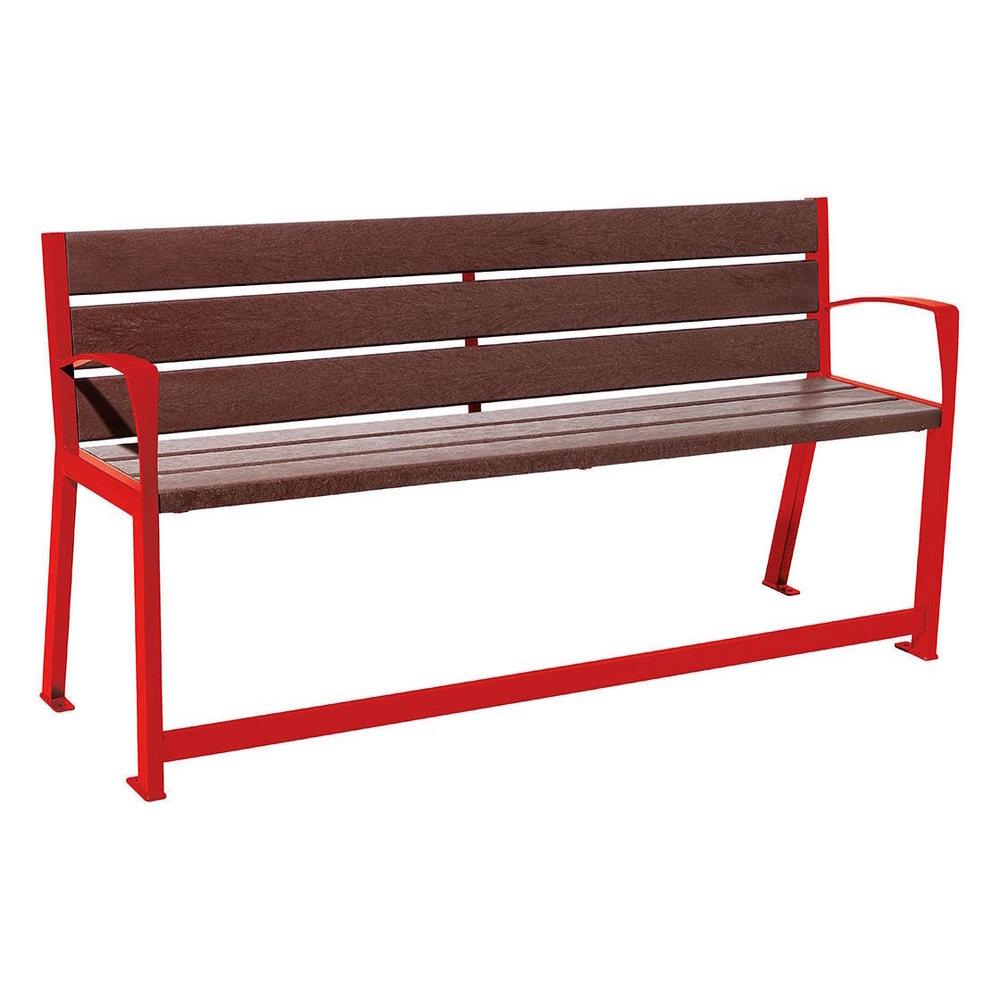 Banc plastique recyclé et acier Silaos spécial sénior RAL3020 - PROCITY - 209624.3020