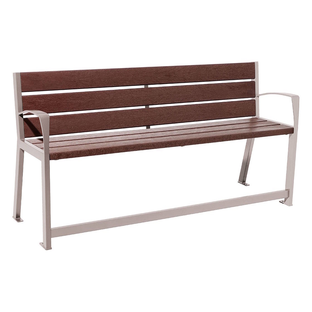 Banc plastique recyclé et acier Silaos spécial sénior RAL7044 - PROCITY - 209624.7044