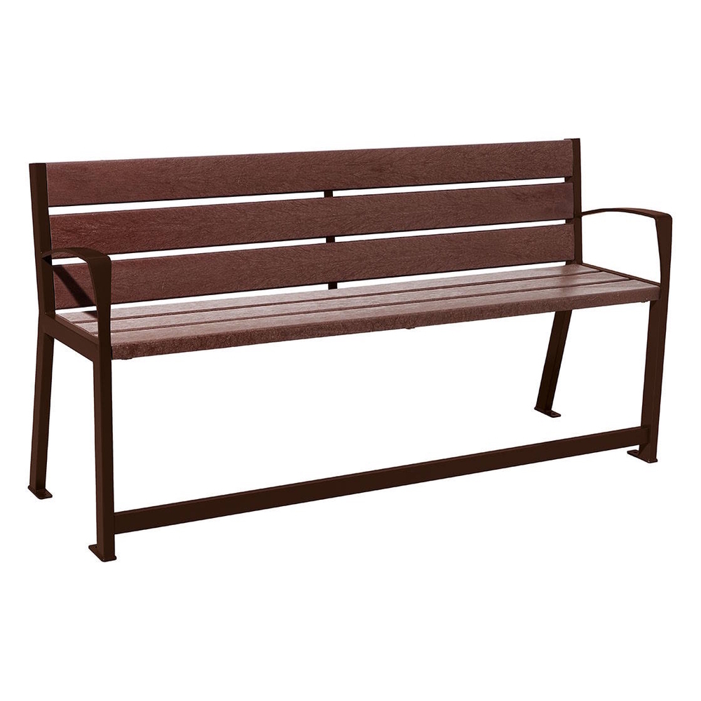 Banc plastique recyclé et acier Silaos spécial sénior RAL8017 - PROCITY - 209624.8017