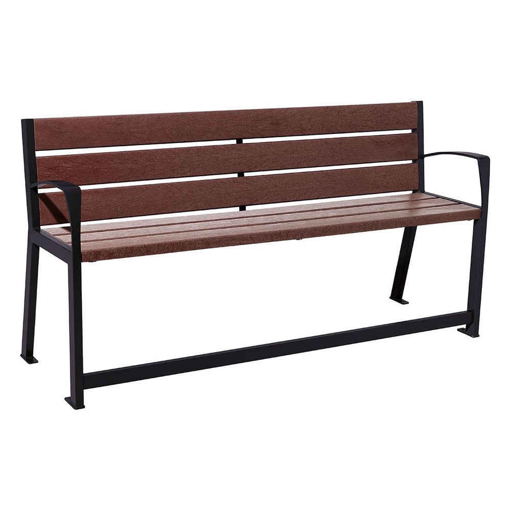 Banc plastique recyclé et acier Silaos spécial sénior RAL9005 - PROCITY - 209624.9005