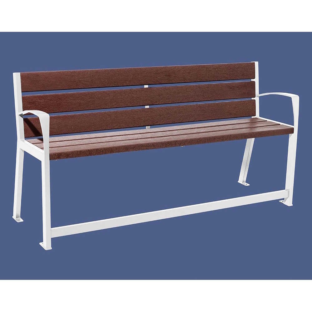 Banc plastique recyclé et acier Silaos spécial sénior RAL9010 - PROCITY - 209624.9010