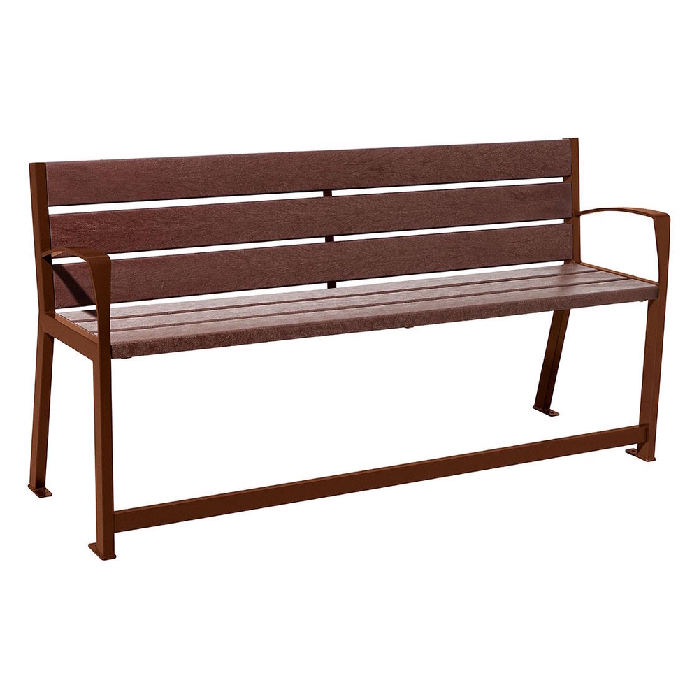 Banc plastique recyclé et acier Silaos spécial sénior Aspect Corten - PROCITY - 209624.S025
