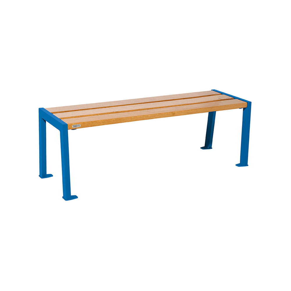 Banquette Silaos acier et bois RAL5010 - Chêne lasuré chêne clair - 1200 - PROCITY - 209631.5010.CHEC
