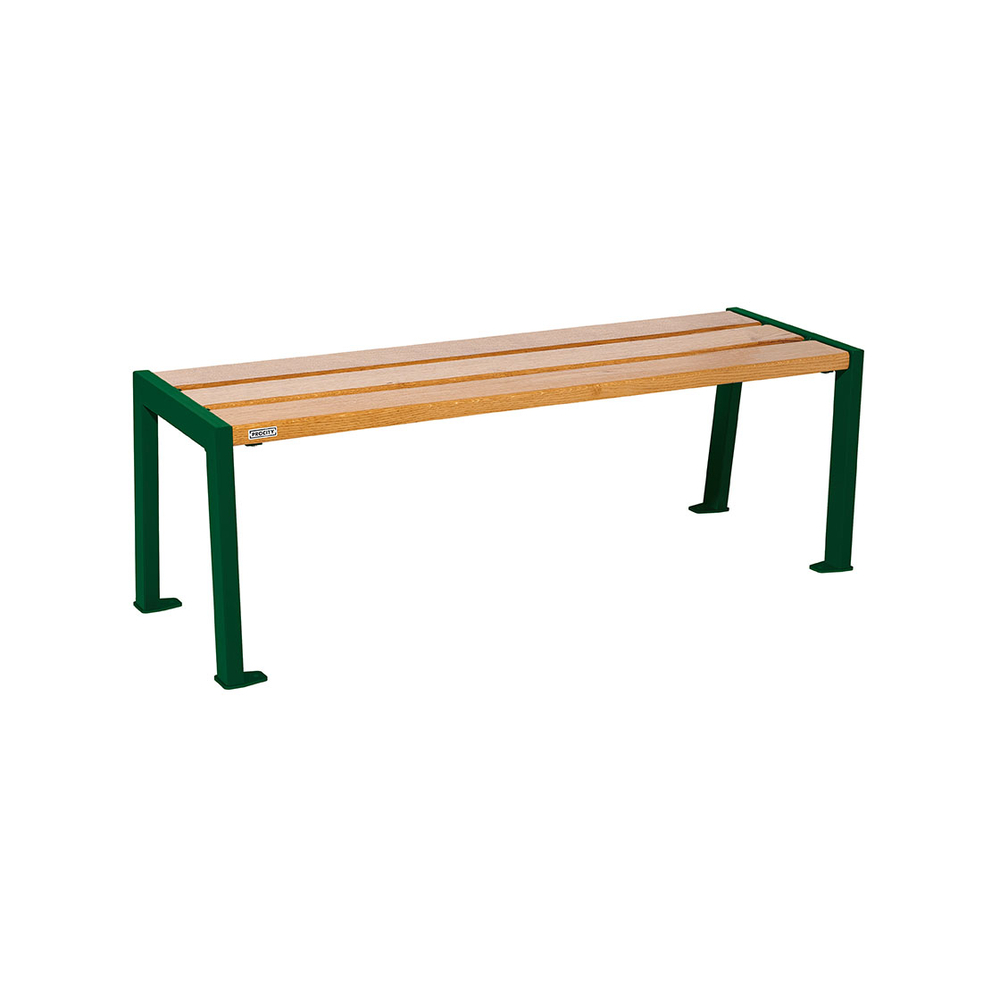 Banquette Silaos acier et bois RAL6005 - Chêne lasuré chêne clair - 1200 - PROCITY - 209631.6005.CHEC