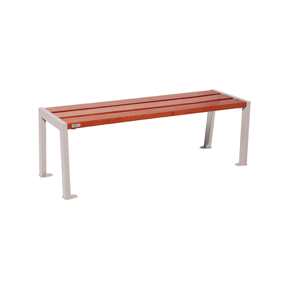 Banquette Silaos acier et bois RAL7044 - Chêne lasuré acajou - 1200 - PROCITY - 209631.7044.ACAJ