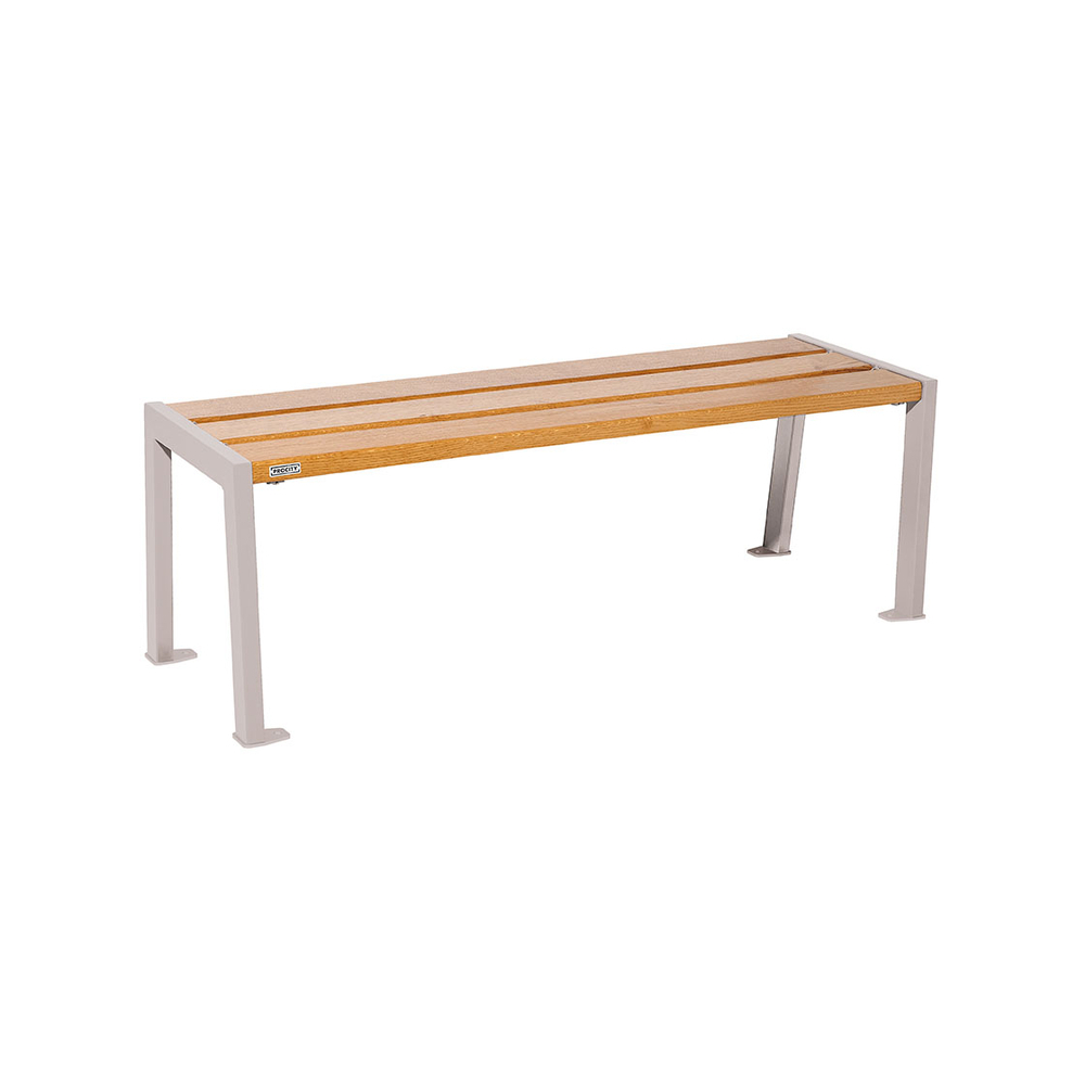 Banquette Silaos acier et bois RAL7044 - Chêne lasuré chêne clair - 1200 - PROCITY - 209631.7044.CHEC