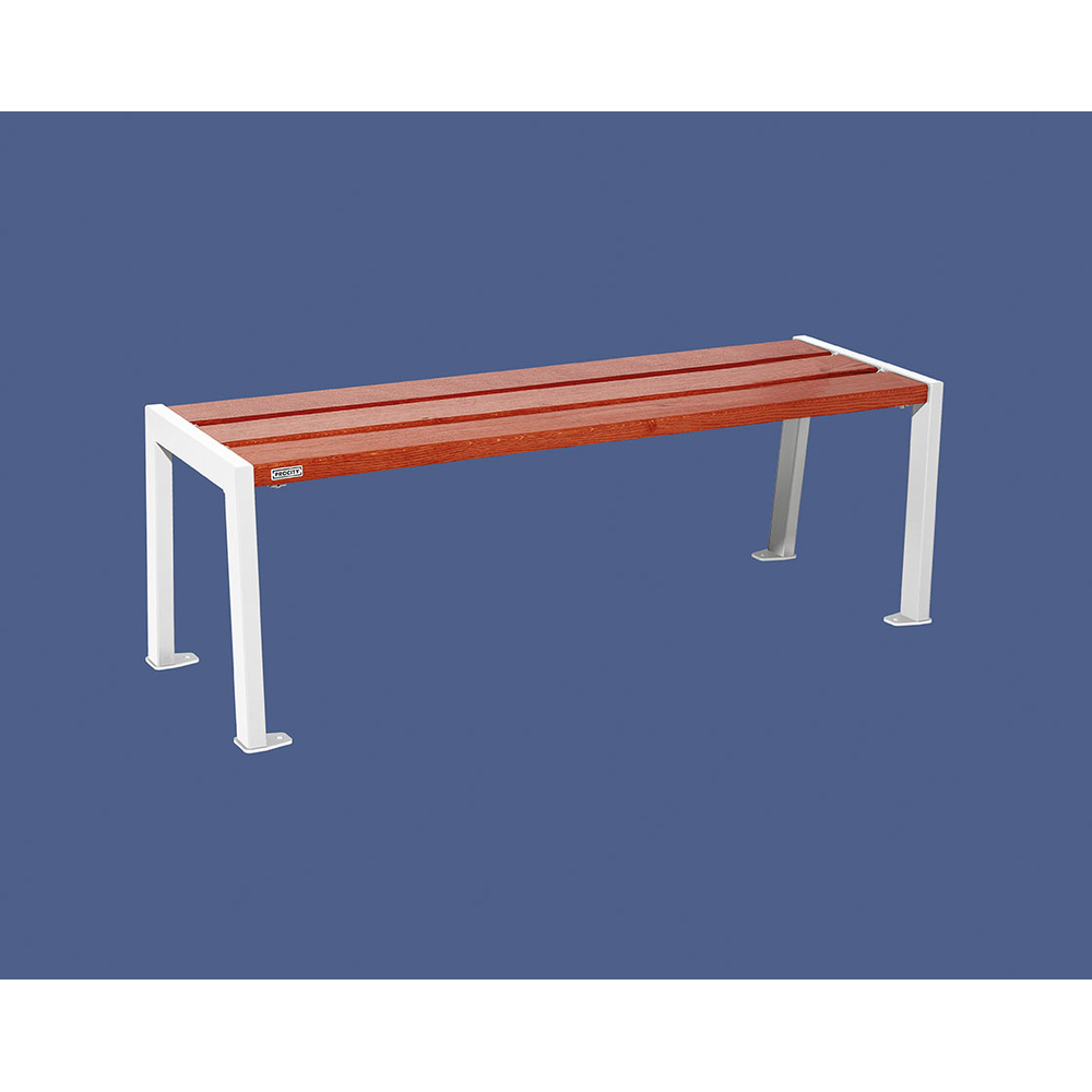 Banquette Silaos acier et bois RAL9010 - Chêne lasuré acajou - 1200 - PROCITY - 209631.9010.ACAJ