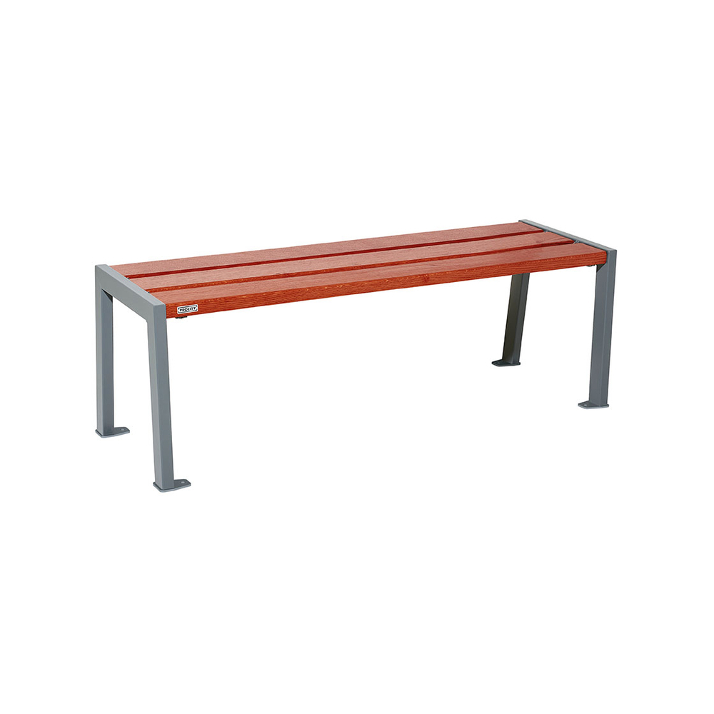 Banquette Silaos acier et bois Gris PROCITY - 209631.GPRO.ACAJ