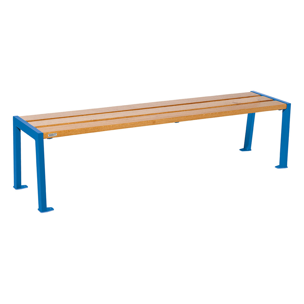 Banquette Silaos acier et bois RAL5010 - Chêne lasuré chêne clair - 1800 - PROCITY - 209632.5010.CHEC