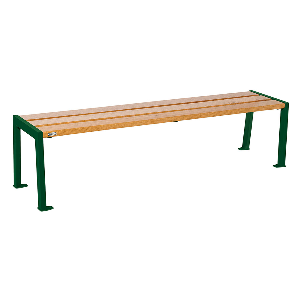 Banquette Silaos acier et bois RAL6005 - Chêne lasuré chêne clair - 1800 - PROCITY - 209632.6005.CHEC