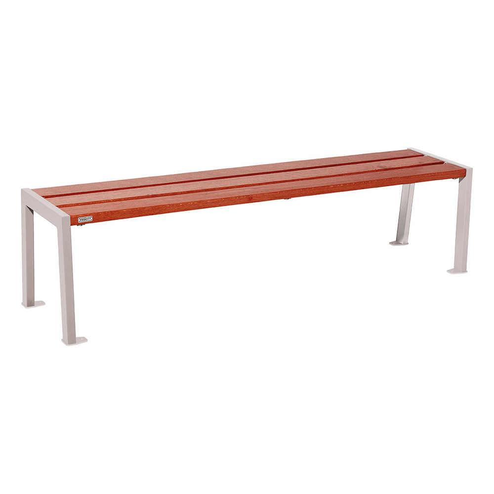 Banquette Silaos acier et bois RAL7044 - Chêne lasuré acajou - 1800 - PROCITY - 209632.7044.ACAJ