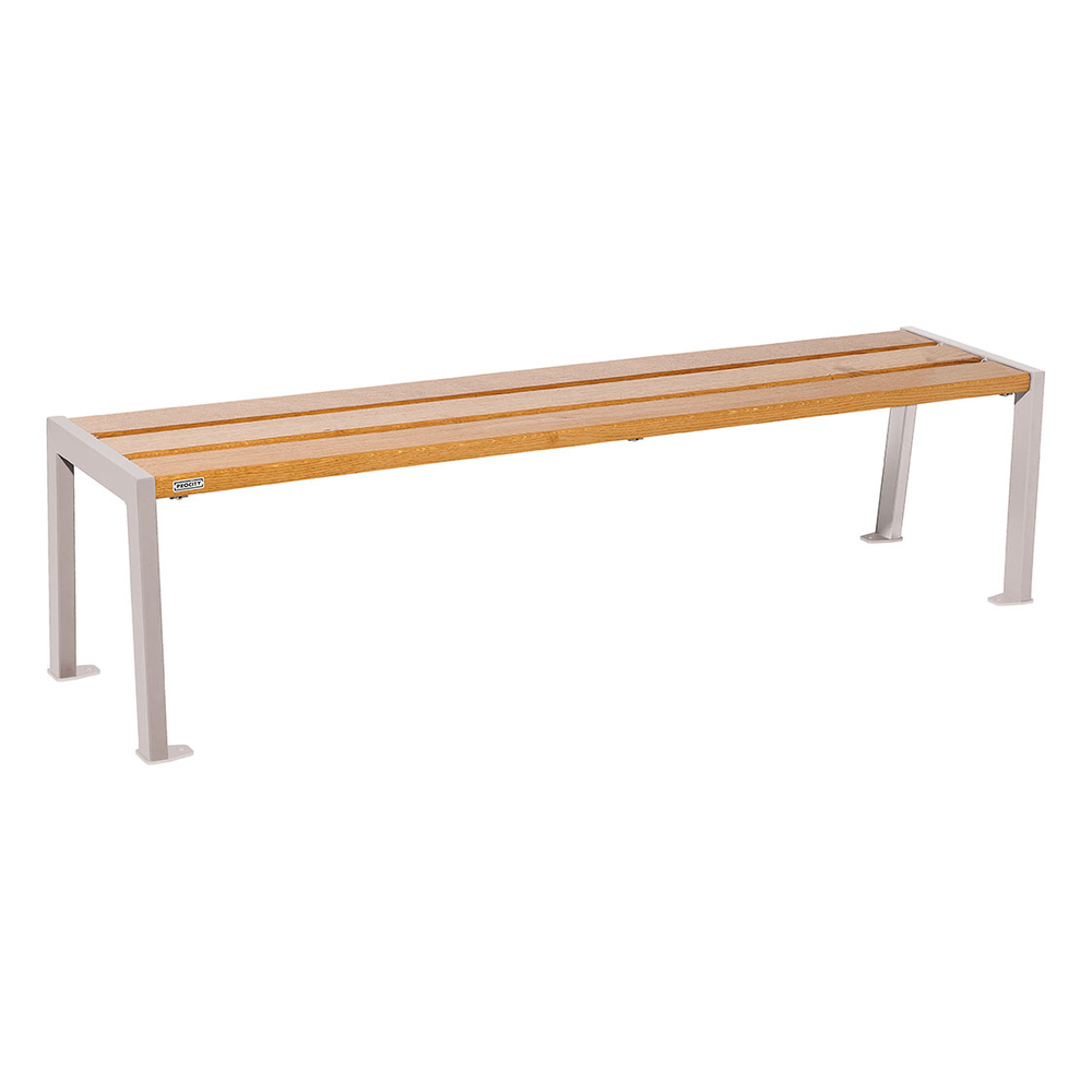 Banquette Silaos acier et bois RAL7044 - Chêne lasuré chêne clair - 1800 - PROCITY - 209632.7044.CHEC