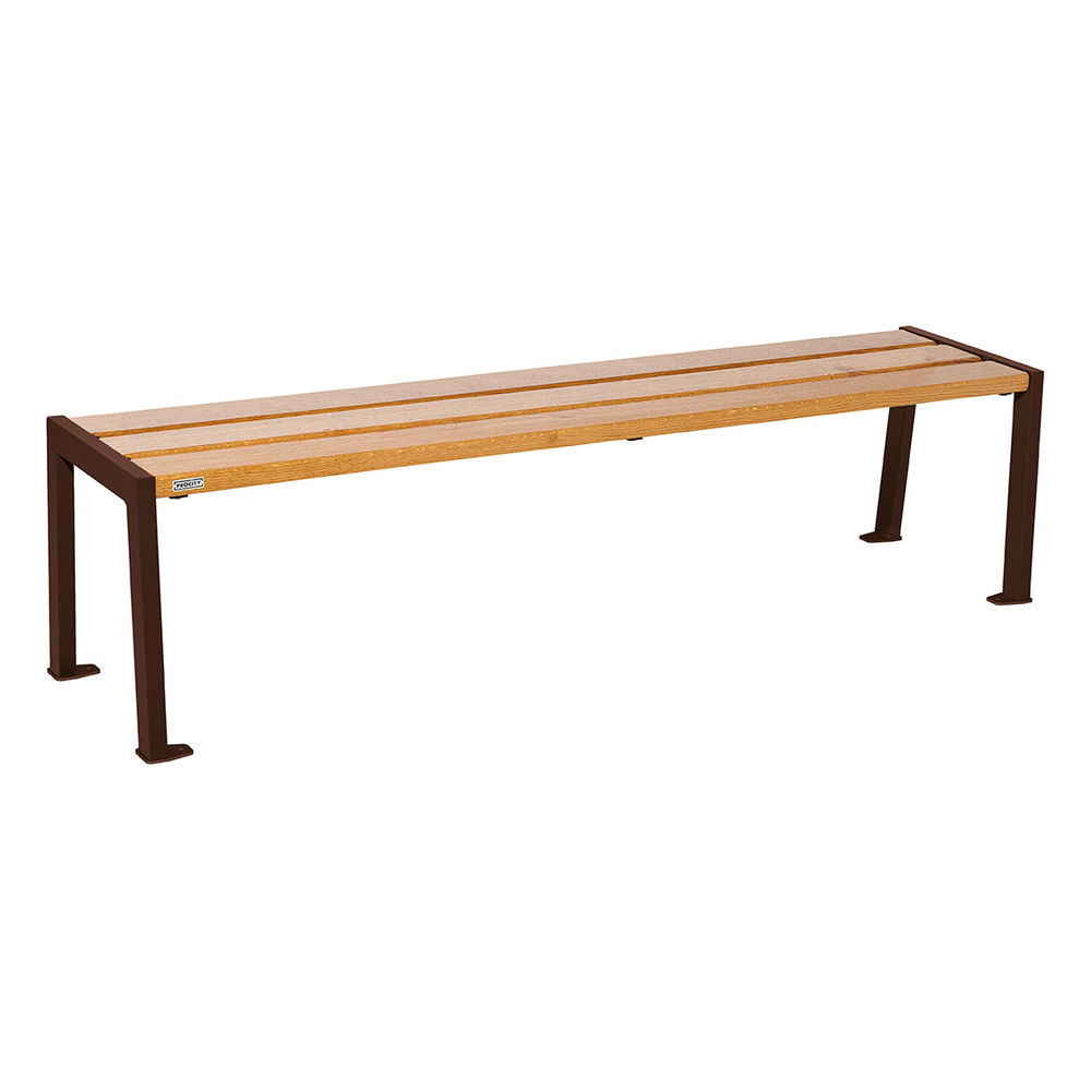 Banquette Silaos acier et bois RAL8017 - Chêne lasuré chêne clair - 1800 - PROCITY - 209632.8017.CHEC