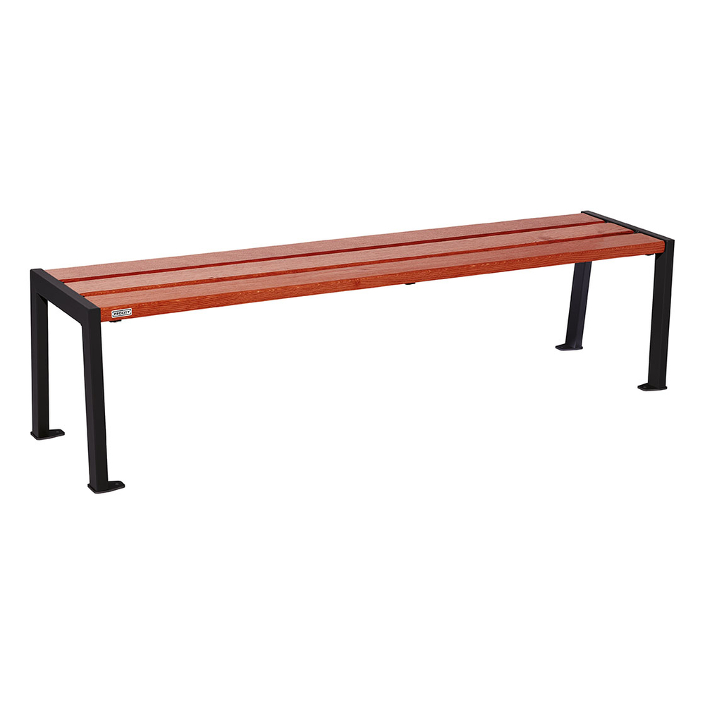 Banquette Silaos acier et bois RAL9005 - Chêne lasuré acajou - 1800 - PROCITY - 209632.9005.ACAJ