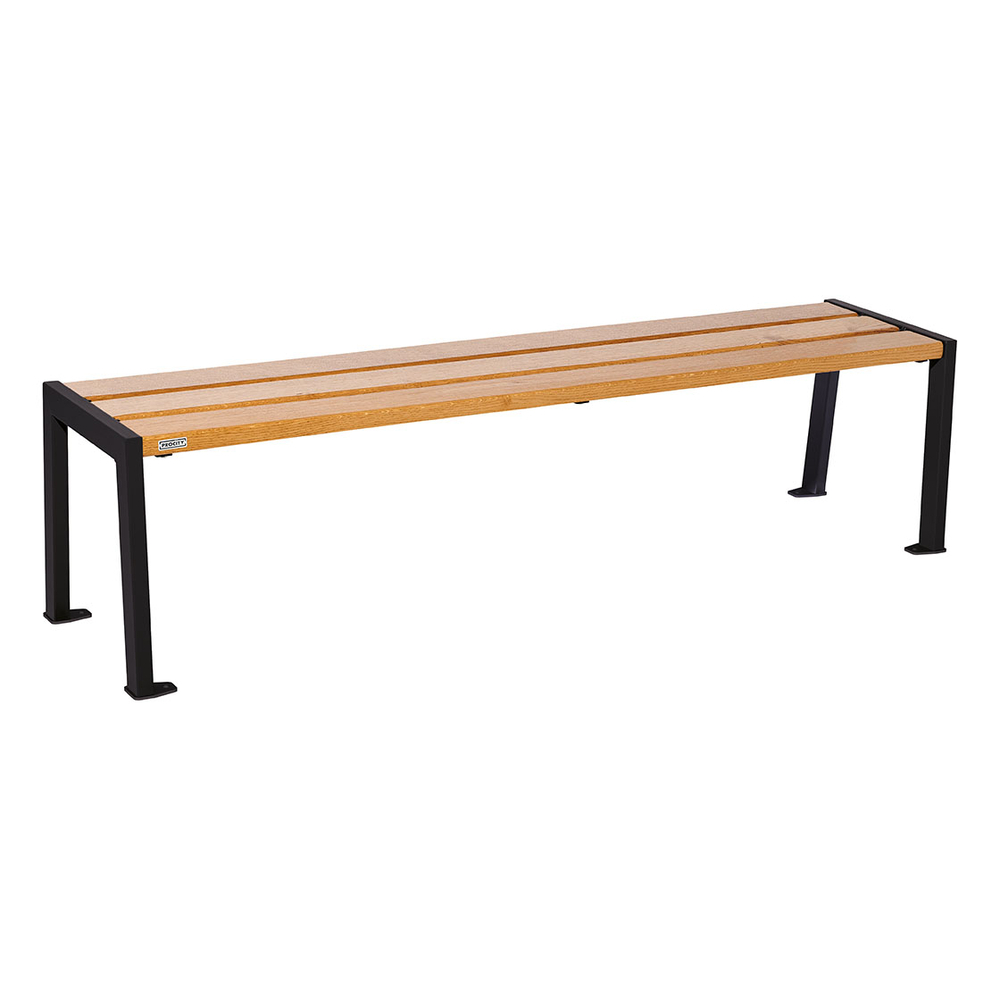 Banquette Silaos acier et bois RAL9005 - Chêne lasuré chêne clair - 1800 - PROCITY - 209632.9005.CHEC