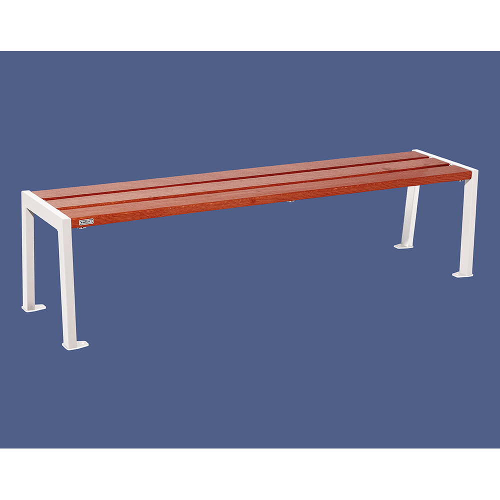 Banquette Silaos acier et bois RAL9010 - Chêne lasuré acajou - 1800 - PROCITY - 209632.9010.ACAJ