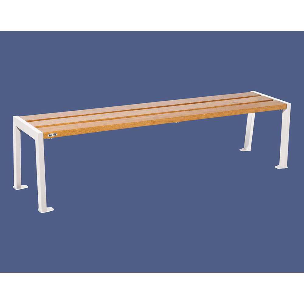 Banquette Silaos acier et bois RAL9010 - Chêne lasuré chêne clair - 1800 - PROCITY - 209632.9010.CHEC