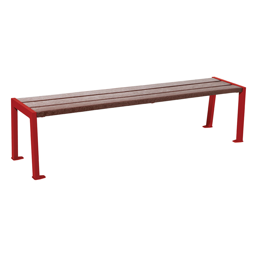 Banquette Silaos acier et plastique recyclé RAL3004 - PROCITY - 209634.3004