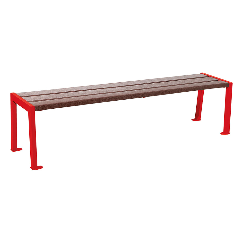 Banquette Silaos acier et plastique recyclé RAL3020 - PROCITY - 209634.3020