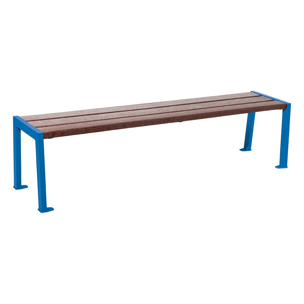 Banquette Silaos acier et plastique recyclé RAL5010 - PROCITY - 209634.5010
