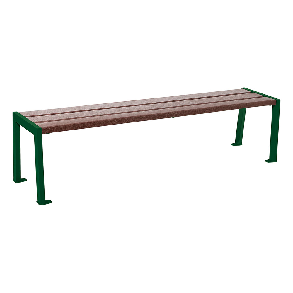 Banquette Silaos acier et plastique recyclé RAL6005 - PROCITY - 209634.6005