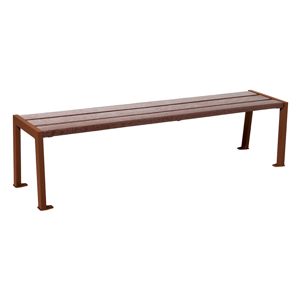 Banquette Silaos acier et plastique recyclé Aspect Corten - PROCITY - 209634.S025