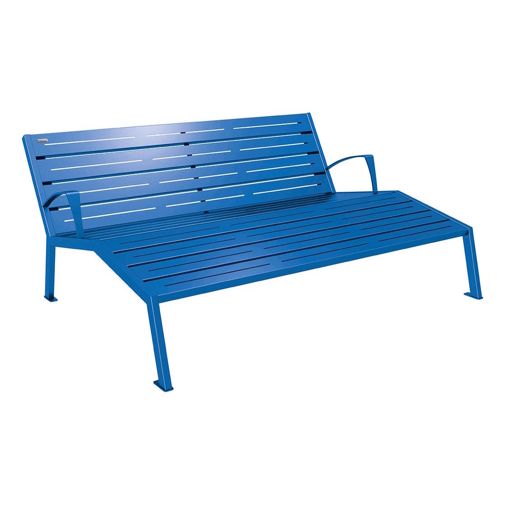 Chaise longue acier Silaos RAL5010 - accoudoirs - PROCITY - 209663.5010