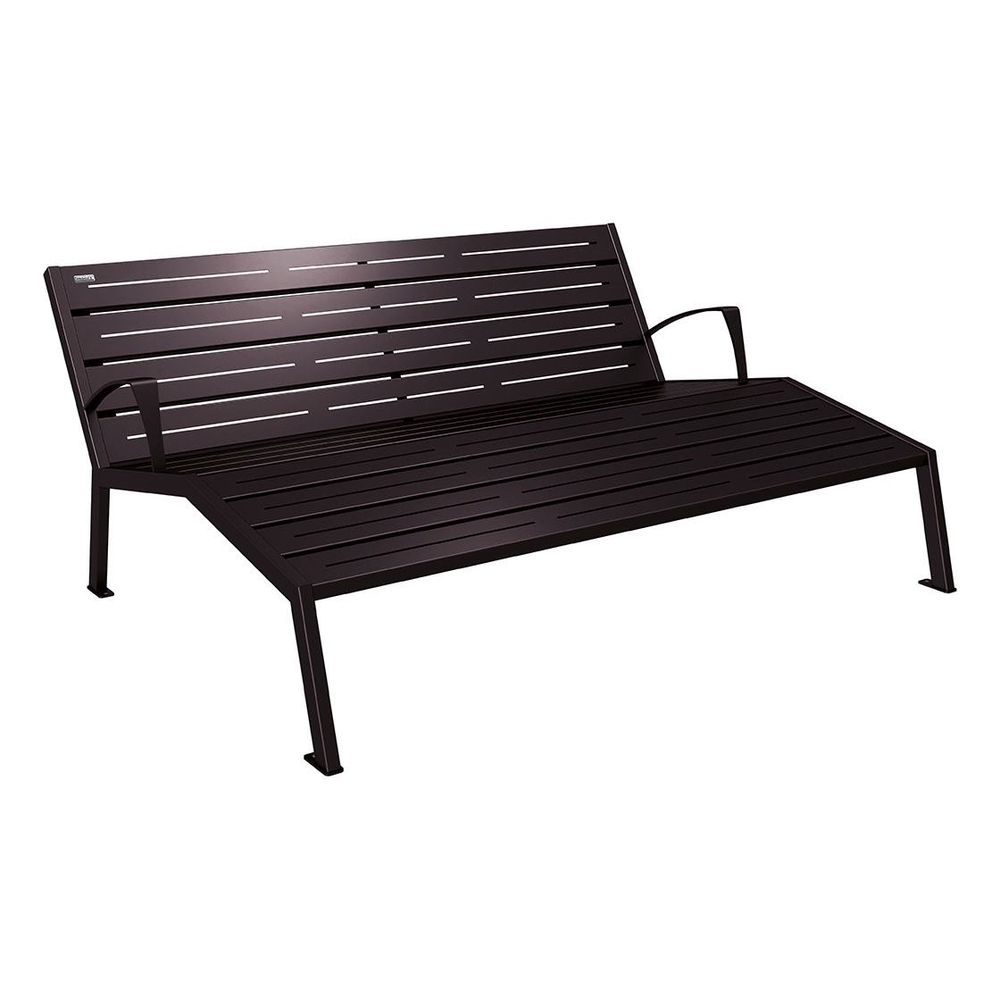 Chaise longue acier Silaos RAL9005 - accoudoirs - PROCITY - 209663.9005