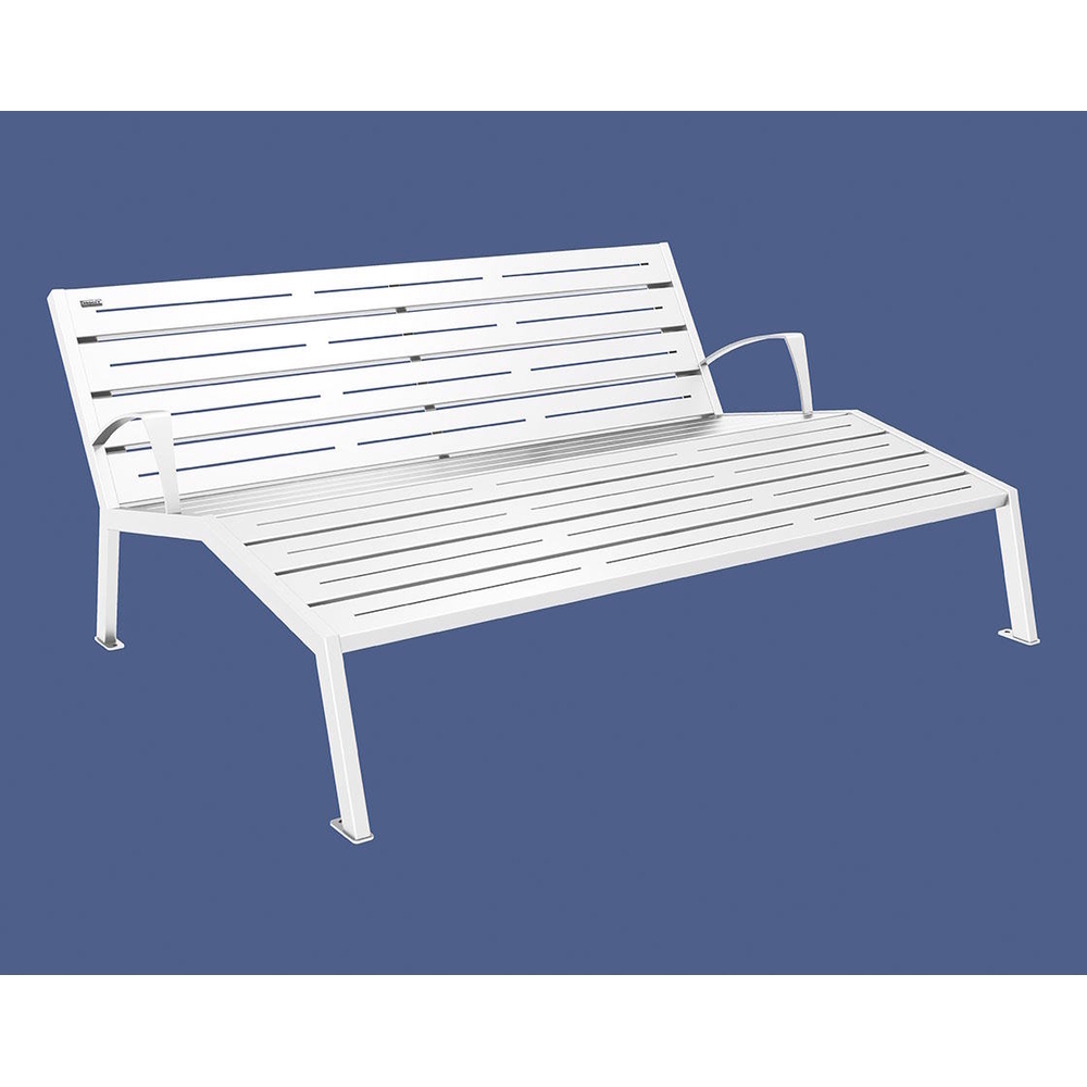 Chaise longue acier Silaos RAL9010 - accoudoirs - PROCITY - 209663.9010