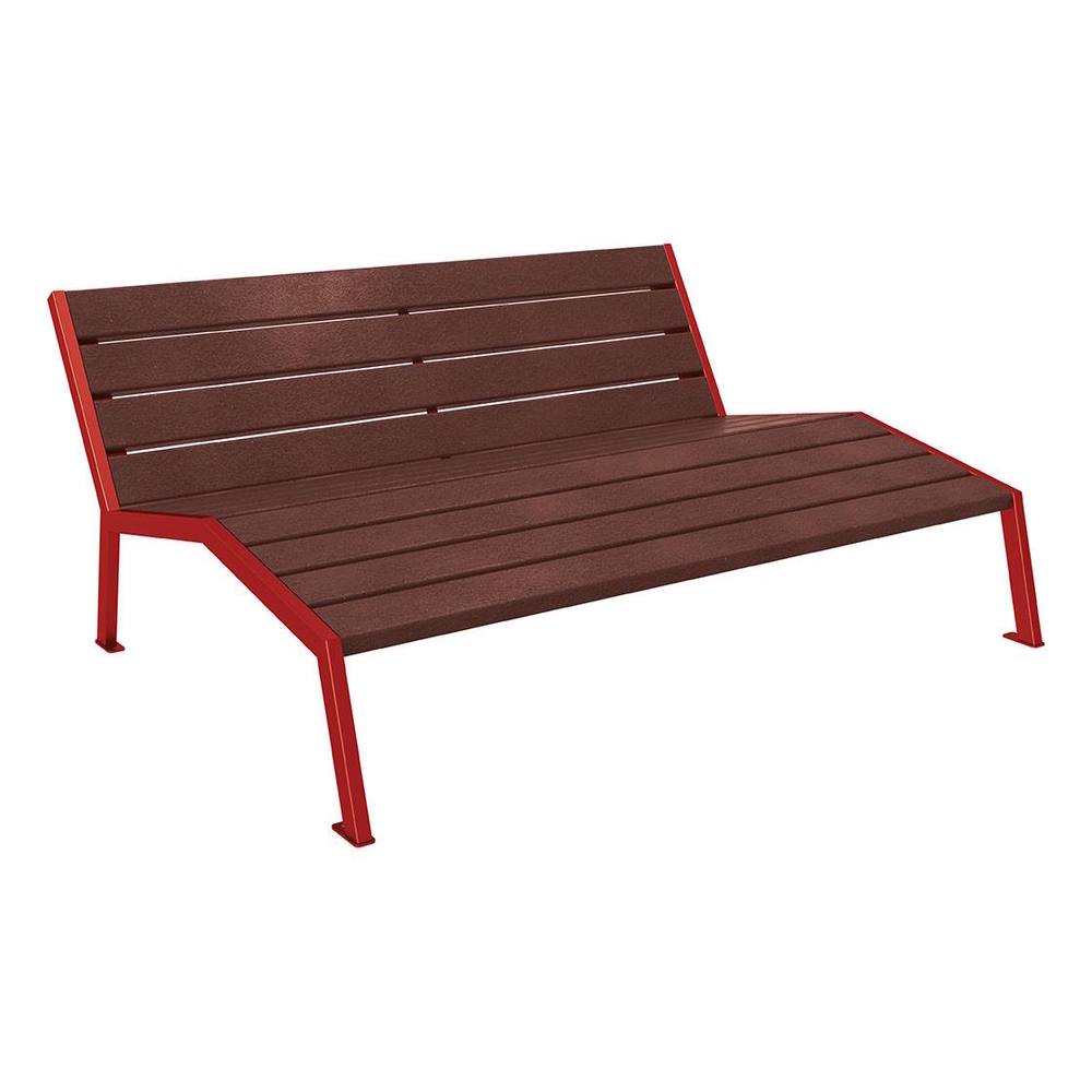 Chaise longue plastique recyclé et acier Silaos RAL3004 - Sans accoudoir - PROCITY - 209664.3004