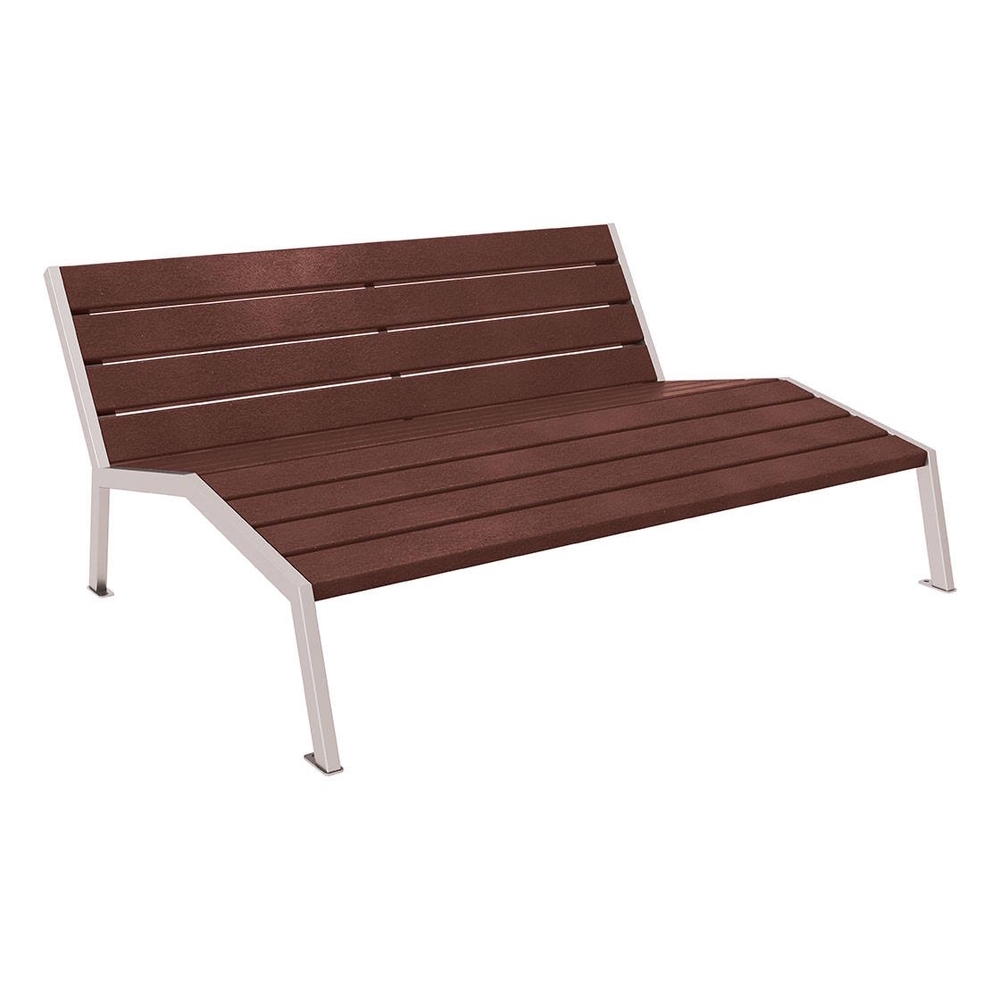 Chaise longue plastique recyclé et acier Silaos RAL7044 - Sans accoudoir - PROCITY - 209664.7044