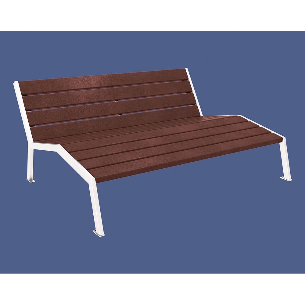 Chaise longue plastique recyclé et acier Silaos RAL9010 - Sans accoudoir - PROCITY - 209664.9010