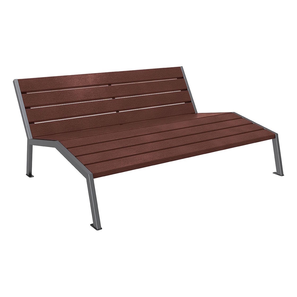 Chaise longue plastique recyclé et acier Silaos Gris PROCITY - 209664.GPRO