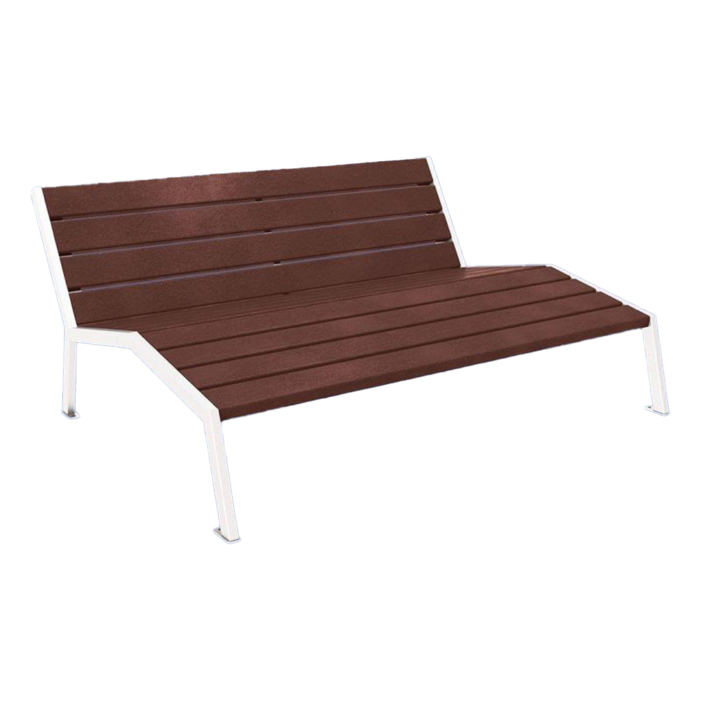 Chaise longue plastique recyclé et acier Silaos RAL9010 - accoudoirs - PROCITY - 209665.9010