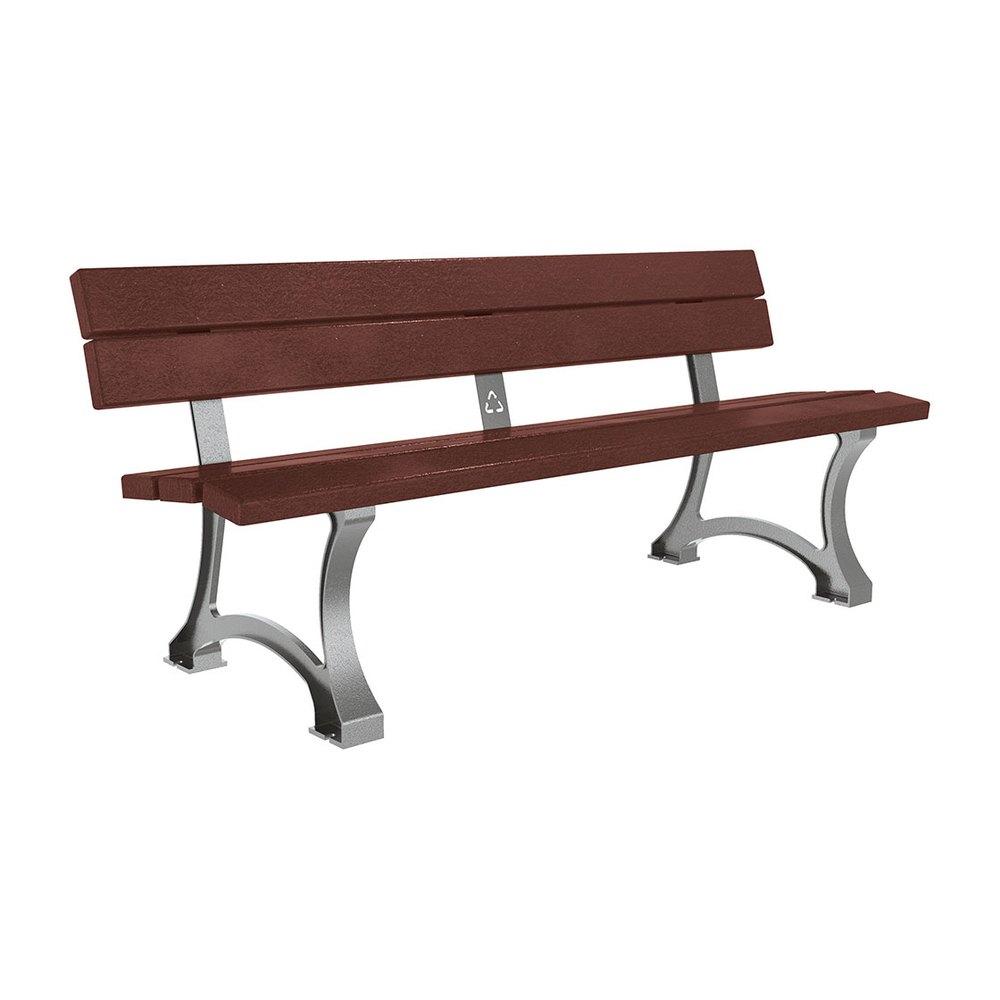 Banc plastique recyclé et acier Mora Gris métallisé - PROCITY - 209680