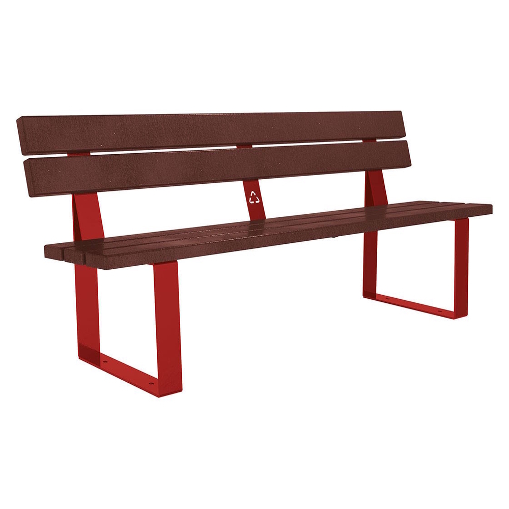 Banc plastique recyclé et acier Riga RAL3004 - PROCITY - 209685.3004