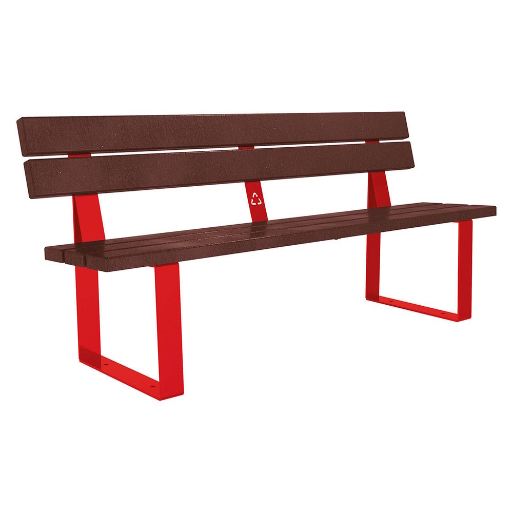 Banc plastique recyclé et acier Riga RAL3020 - PROCITY - 209685.3020