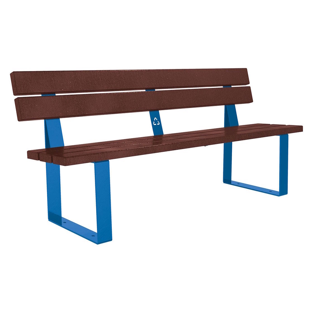 Banc plastique recyclé et acier Riga RAL5010 - PROCITY - 209685.5010