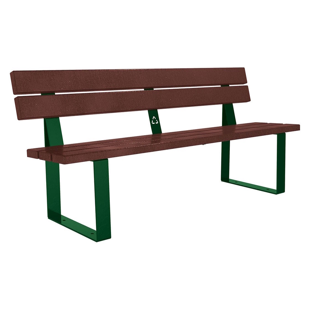 Banc plastique recyclé et acier Riga RAL6005 - PROCITY - 209685.6005