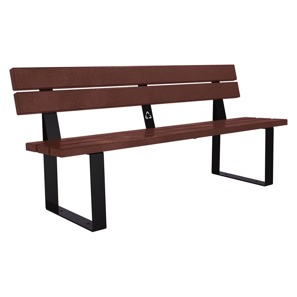 Banc plastique recyclé et acier Riga RAL9005 - PROCITY - 209685.9005