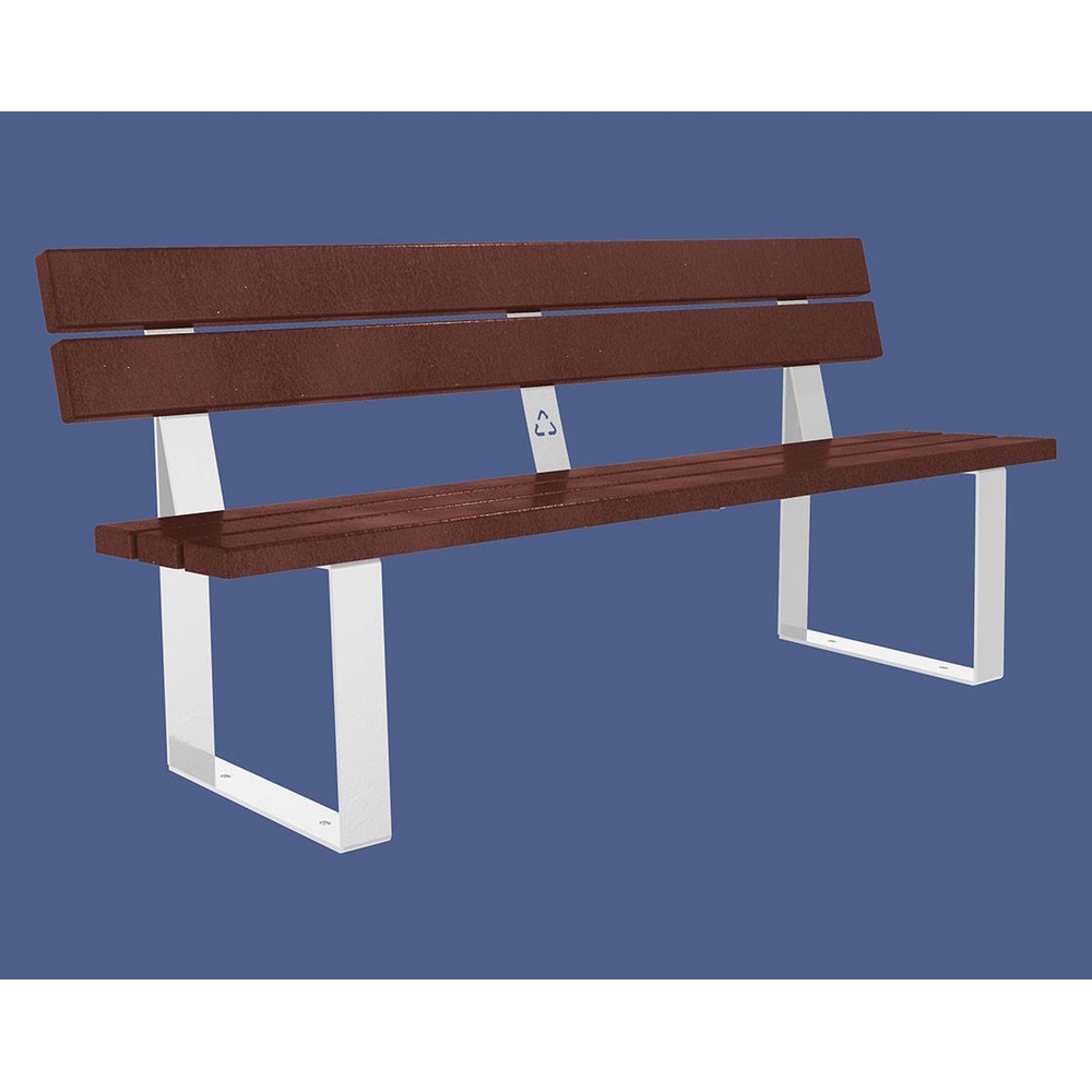 Banc plastique recyclé et acier Riga RAL9010 - PROCITY - 209685.9010