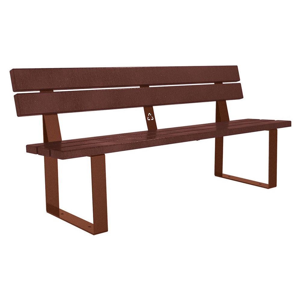 Banc plastique recyclé et acier Riga Aspect Corten - PROCITY - 209685.S025
