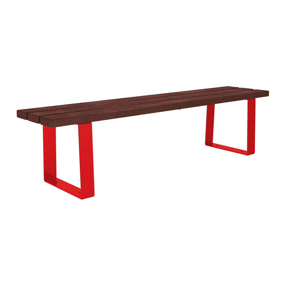 Banquette Riga acier et plastique recyclé RAL3020 - PROCITY - 209686.3020