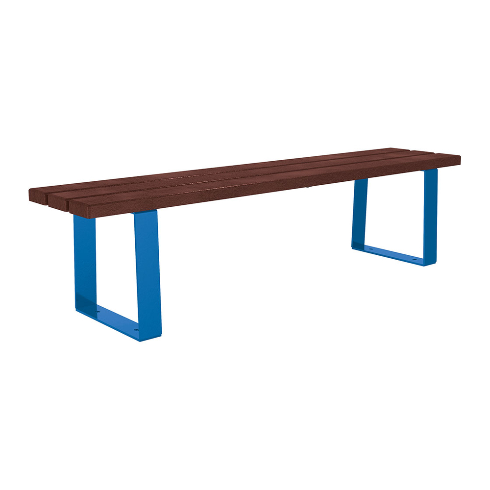 Banquette Riga acier et plastique recyclé RAL5010 - PROCITY - 209686.5010